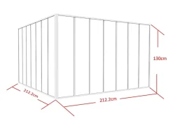 Vente-unique Verrière d'angle d'atelier en aluminium thermolaqué - L210 x L210 x H130 - Blanc - BAYVIEW