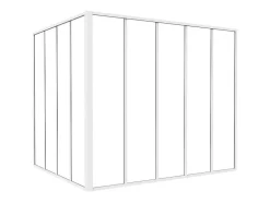 Vente-unique Verrière d'angle d'atelier en aluminium thermolaqué - L150 x L120 x H130 - Blanc - BAYVIEW