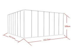 Vente-unique Verrière d'angle d'atelier en aluminium thermolaqué - L210 x L210 x H105 - Blanc - BAYVIEW
