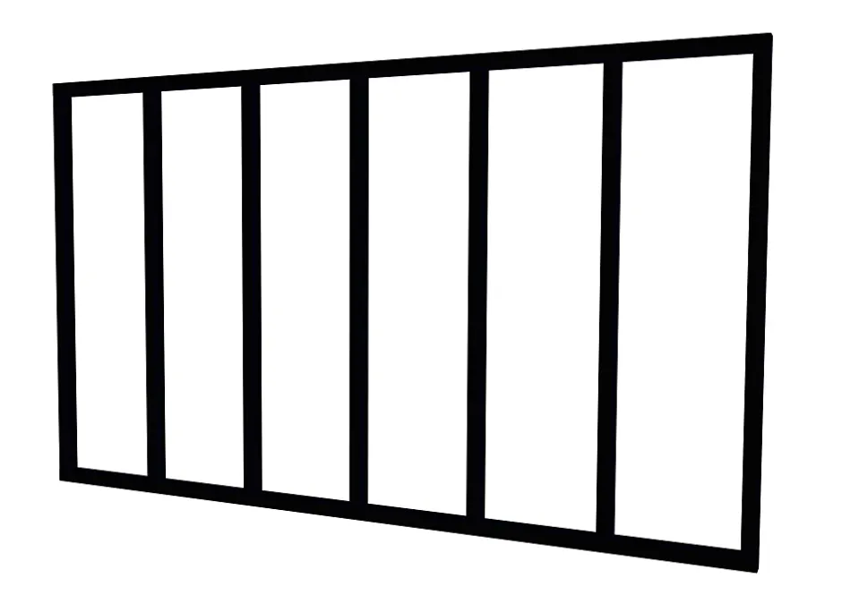 Optimum Verrière en aluminium noir 6 carreaux H.110 x 183,2 cm