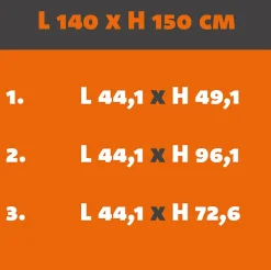 MySystem Verrière Loft 4 sections - L x H : 140 x 150 cm - Laqué gris 7016 granité - vitrages inclus