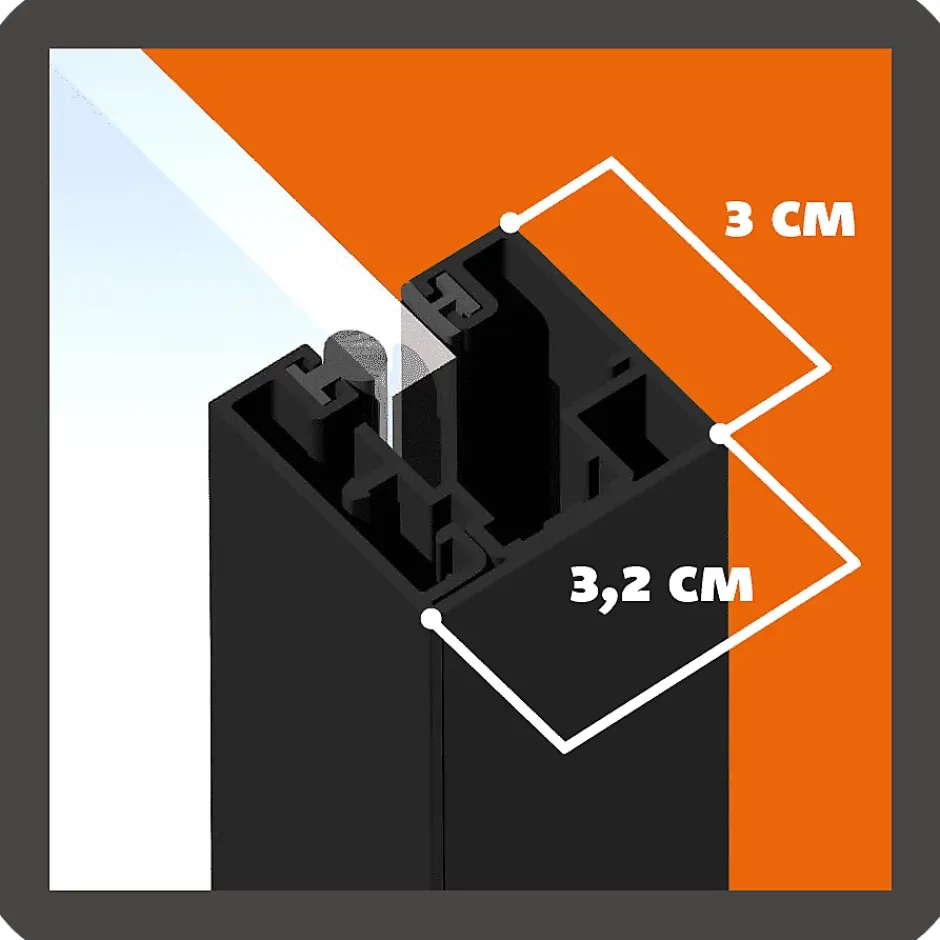 Verrière Loft 5 sections - L x H : 220 x 150 cm - Laqué gris 7016 granité - vitrages inclus-MySystem Discount