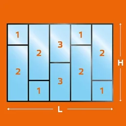 Verrière Loft 5 sections - L x H : 200 x 150 cm - Laqué blanc 9003 granité - vitrages inclus-MySystem Sale