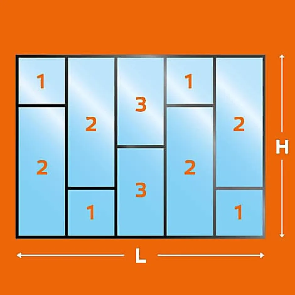 MySystem Verrière Loft 5 sections - L x H : 180 x 125 cm - Laqué gris 7016 granité - vitrages inclus