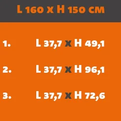 MySystem Verrière Loft 4 sections - L x H : 160 x 150 cm - Laqué noir 9005 granité - vitrages inclus