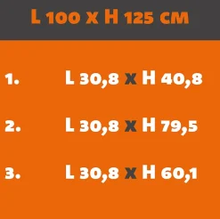MySystem Verrière Loft 3 sections - L x H : 100 x 125 cm - Laqué blanc 9003 granité - vitrages inclus