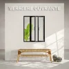 Mon Marché Déco Verrière Ouvrante en Acier 3 Carreaux - Noir