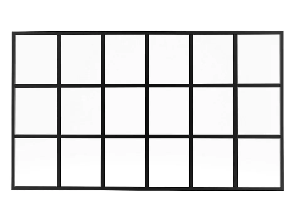 Vente-unique Verrière style orangerie en aluminium thermolaqué - 180x105 cm - Noir - ORANSA