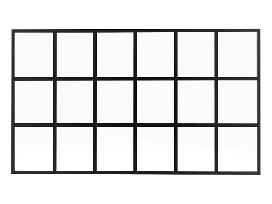 Vente-unique Verrière style orangerie en aluminium thermolaqué - 180x105 cm - Noir - ORANSA