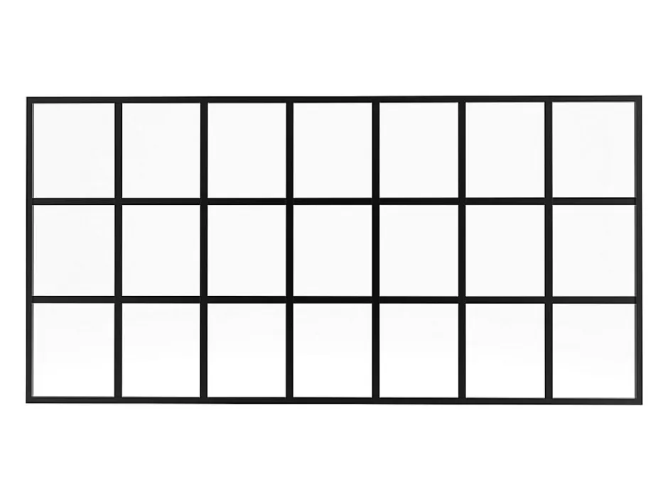 Vente-unique Verrière style orangerie en aluminium thermolaqué - 210 x 105 cm - Noir - ORANSA