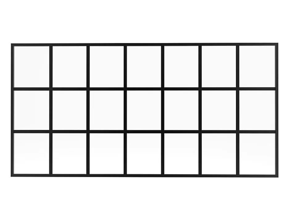 Vente-unique Verrière style orangerie en aluminium thermolaqué - 210 x 105 cm - Noir - ORANSA