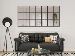 Vente-unique Verrière style orangerie en aluminium thermolaqué - 210 x 105 cm - Noir - ORANSA