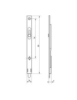 Ferco Verrou à onglet pour fenêtre, pêne rond coulissant, 200mm, zingué - BY THIRARD