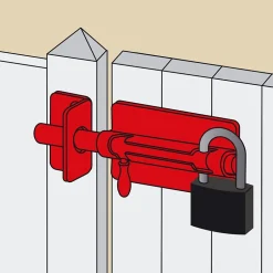 Afbat - Tb Industrie Sas Verrou de box Afbat porte de cadenas noir avec gâche ø10 mm
