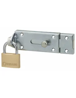 Thirard Verrou porte cadenas, longueur 150mm, pêne plat coulissant, gâche en acier cambré, acier zingué -