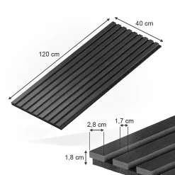 Vicco Panneau mural Chêne noir 8 pièces