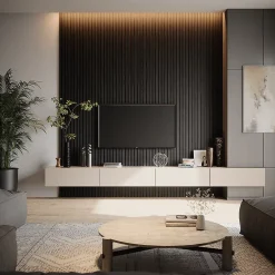 Vicco Panneau mural Chêne noir 8 pièces