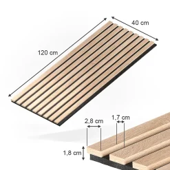 Vicco Panneau mural Chêne 4 pièces