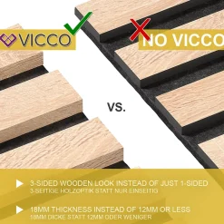 Vicco Panneau mural Chêne 4 pièces