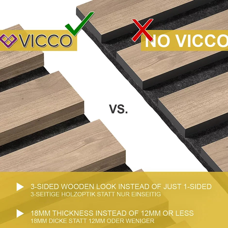 Panneau mural Noyer 12 pièces-Vicco Outlet