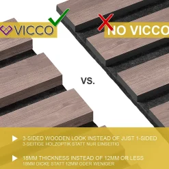 Vicco Panneau mural noyer/marron 4 pièces