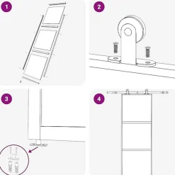 Vidaxl Porte coulissante Verre ESG et aluminium 76x205 cm Noir, 76 x 205 cm (l x H)