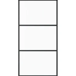 Porte coulissante Verre ESG et aluminium 102x205 cm Noir, 29.11 kg-Vidaxl Clearance