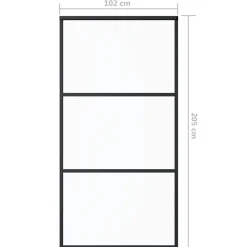 Porte coulissante Verre ESG et aluminium 102x205 cm Noir, 29.11 kg-Vidaxl Clearance