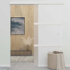 Porte Coulissante Porte Suspendue Système de Suspension avec Rail Chambre Maison Intérieur Verre ESG et Aluminium 288053-Vidaxl Discount