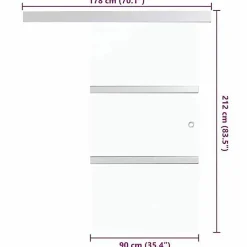 Porte Coulissante Porte Suspendue Système de Suspension avec Rail Chambre Maison Intérieur Verre ESG et Aluminium 288053-Vidaxl Discount