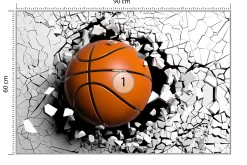 Muralo Vlieseline Papier Peint Photo BASKET-BALL Abstraction 3D Pour Chambre Enfants 90cm x 60cm
