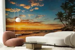 Muralo Vlieseline Papier Peint Photo COUCHER DE SOLEIL Plage Mer Paysage 3D 315cm x 210cm