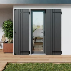 Fortia Volet battant aluminium anthracite - l.120 x H.215 cm - 2 vantaux