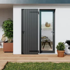 Fortia Volet battant aluminium anthracite - l.80 x H.215 cm - 1 vantail