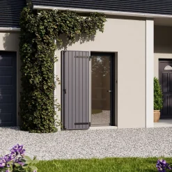 Fortia Volet battant aluminium anthracite - l.80 x H.215 cm - 1 vantail