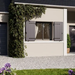 Volet battant aluminium anthracite - l.100 x H.115 cm - 2 vantaux-Fortia Outlet