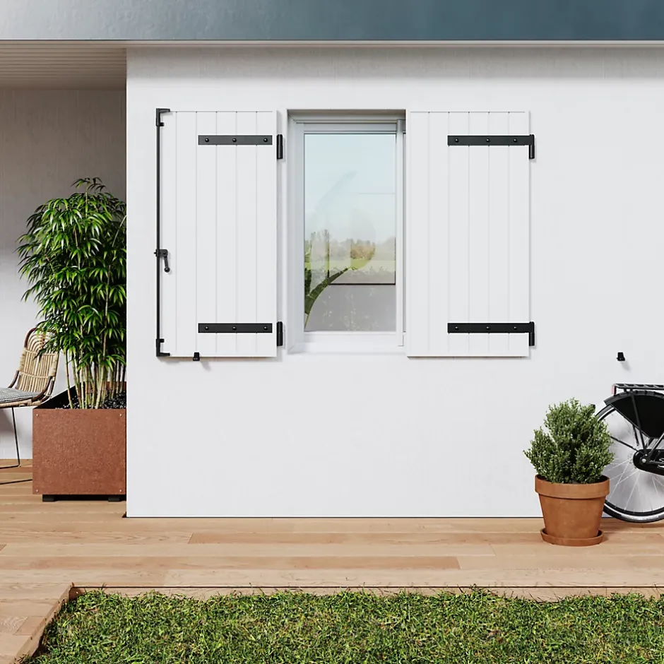 Fortia Volet battant aluminium blanc - l.120 x H.145 cm - 2 vantaux