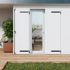 Volet battant aluminium blanc - l.140 x H.215 cm - 2 vantaux-Fortia Sale