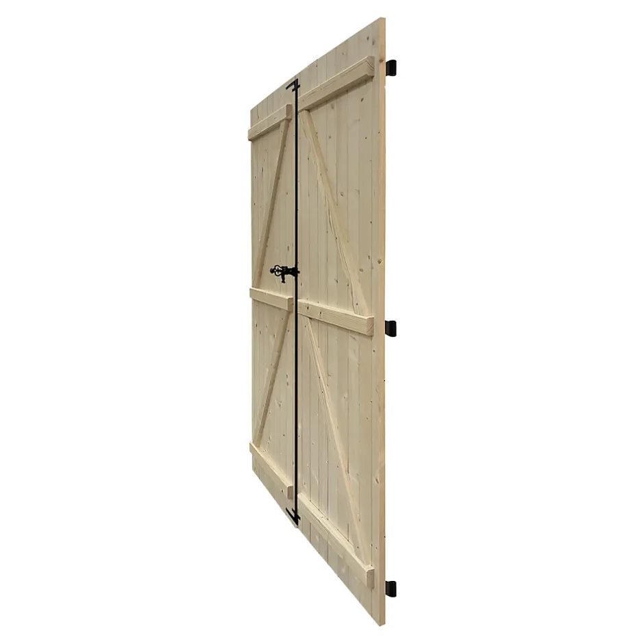 Volet battant bois naturel - l.120 x H.205 cm - 2 vantaux-Fortia Outlet