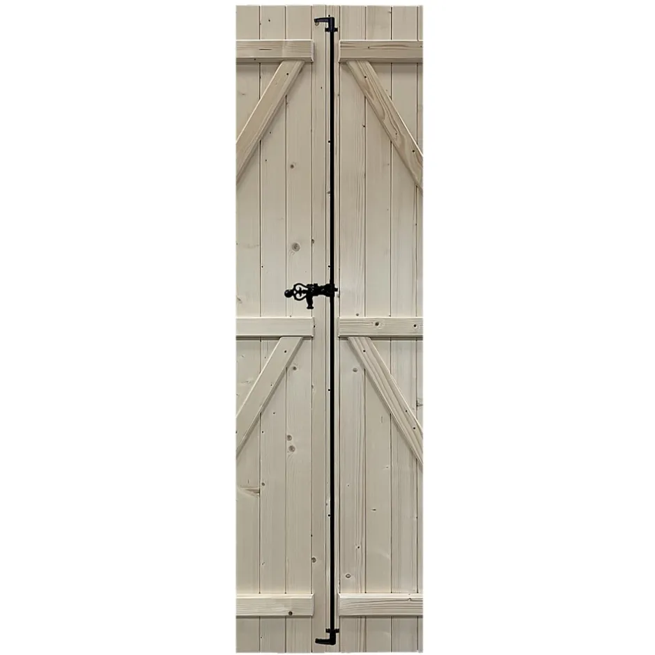 Volet battant bois naturel - l.120 x H.205 cm - 2 vantaux-Fortia Outlet