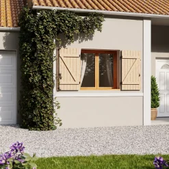 Volet battant bois naturel - l.100 x H.175 cm - 2 vantaux-Fortia