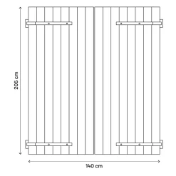 Volet battant bois naturel - l.140 x H.205 cm - 2 vantaux-Fortia Best