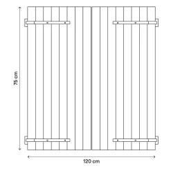 Volet battant bois naturel - l.120 x H.75 cm - 2 vantaux-Fortia Sale