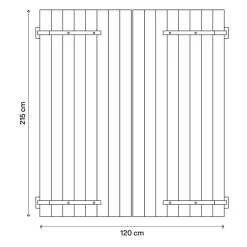 Fortia Volet battant bois naturel - l.120 x H.215 cm - 2 vantaux
