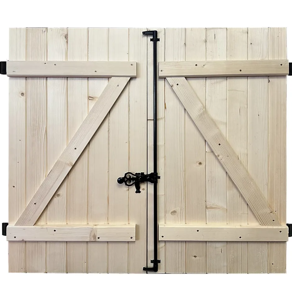 Fortia Volet battant bois naturel - l.140 x H.115 cm - 2 vantaux