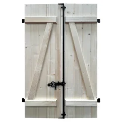 Volet battant bois naturel - l.120 x H.155 cm - 2 vantaux-Fortia Clearance