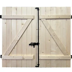 Fortia Volet battant bois naturel - l.140 x H.145 cm - 2 vantaux