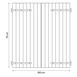 Fortia Volet battant bois naturel - l.100 x H.75 cm - 2 vantaux