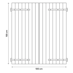 Fortia Volet battant bois naturel - l.100 x H.155 cm - 2 vantaux