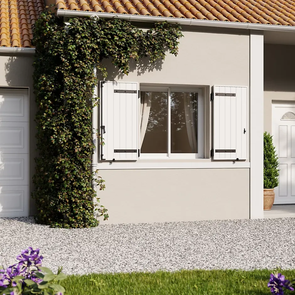 Fortia Volet battant uPVC blanc - l.100 x H.115 cm - 2 vantaux